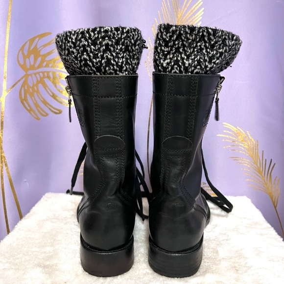 Chanel black leather combat boots with sock detail - Picture 10 of 11